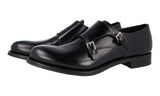 Prada Men's Black welt-sewn Leather Double Monk Business Shoes 2OA013