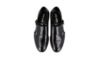 Prada Men's Black welt-sewn Leather Double Monk Business Shoes 2OA013