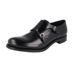 Prada Men's Black welt-sewn Leather Double Monk Business Shoes 2OA013
