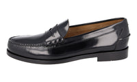 Prada Men's Black welt-sewn Leather Penny Loafer Business Shoes 2OB015