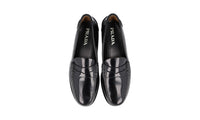Prada Men's Black welt-sewn Leather Penny Loafer Business Shoes 2OB015