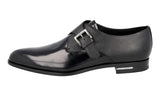 Prada Men's Black Saffiano Leather Monk Business Shoes 2OB026