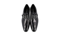 Prada Men's Black High-Quality Saffiano Leather Monk Business Shoes 2OB026