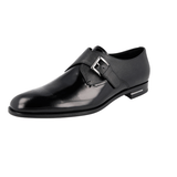 Prada Men's Black Saffiano Leather Monk Business Shoes 2OB026