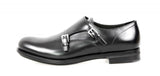 Prada Men's Black welt-sewn Leather Monk Business Shoes 2OE018