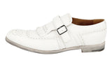 Prada Men's White Full Brogue Leather Business Shoes 2OF001