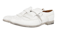 Prada Men's White Full Brogue Leather Business Shoes 2OF001