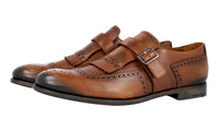 Prada Men's Brown Full Brogue Leather Business Shoes 2OF001