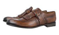 Prada Men's Brown Full Brogue Leather Business Shoes 2OF001