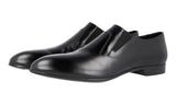 Prada Men's Black Brushed Spazzolato Leather Flexible Loafer Business Shoes 2OG037