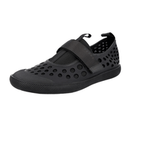 Prada Men's Black Leather Rubberized Sneaker 2OG042