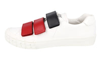 Prada Men's White Leather Cassetta Wheel Sneaker 2OG068