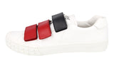 Prada Men's White Leather Cassetta Wheel Sneaker 2OG068