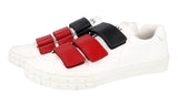 Prada Men's White Leather Cassetta Wheel Sneaker 2OG068