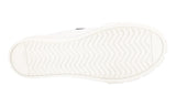 Prada Men's White Leather Cassetta Wheel Sneaker 2OG068