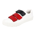 Prada Men's White Leather Cassetta Wheel Sneaker 2OG068