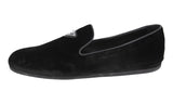 Prada Men's Black Leather Velvet Logo Loafer Slipper Loafers 2S2974