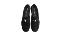 Prada Men's Black Leather Velvet Logo Loafer Slipper Loafers 2S2974