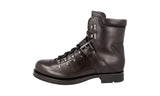 Prada Men's Brown welt-sewn Leather Shearling Half-Boot 2T1882