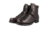 Prada Men's Brown welt-sewn Leather Shearling Half-Boot 2T1882