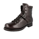 Prada Men's Brown welt-sewn Leather Shearling Half-Boot 2T1882