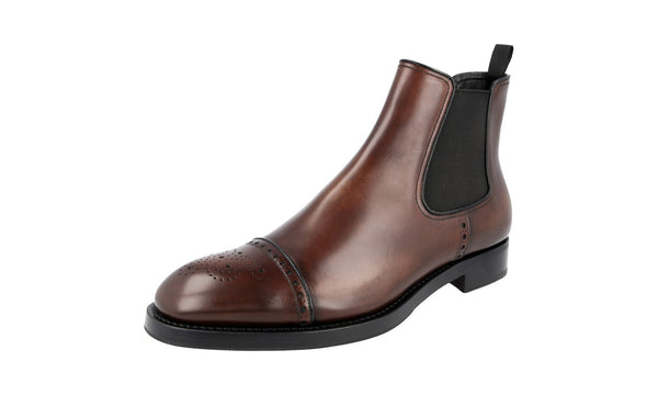 Prada Men's 2TA064 3F33 F0038 welt-sewn Leather Half-Boot