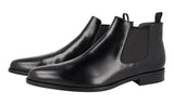 Prada Men's Black Brushed Spazzolato Leather Half-Boot 2TA070