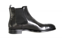 Prada Men's Black welt-sewn Leather Half-Boot 2TB021