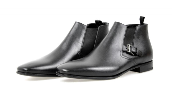 Prada Men's 2TB023 053 F0002 High-Quality Saffiano Leather Leather Half-Boot