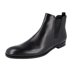 Prada Men's Black High-Quality Saffiano Leather Half-Boot 2TB023