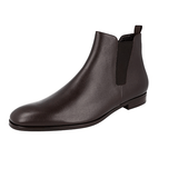 Prada Men's Brown Saffiano Leather Half-Boot 2TB043