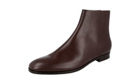 Prada Men's 2TB053 053 F0038 High-Quality Saffiano Leather Leather Half-Boot