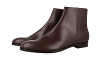 Prada Men's Brown High-Quality Saffiano Leather Half-Boot 2TB053