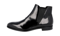 Prada Men's Black Brushed Spazzolato Leather Half-Boot 2TC015