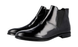 Prada Men's Black Brushed Spazzolato Leather Half-Boot 2TC015