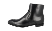 Prada Men's Black Full Brogue Leather Half-Boot 2TC050