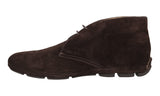 Prada Men's Brown welt-sewn Leather Desert Lace-up Shoes 2TD001