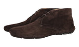 Prada Men's Brown welt-sewn Leather Desert Lace-up Shoes 2TD001