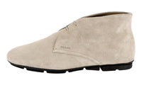 Prada Men's Beige Leather Chukka Lace-up Shoes 2TD004