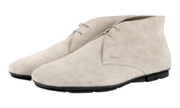 Prada Men's Beige Leather Chukka Lace-up Shoes 2TD004