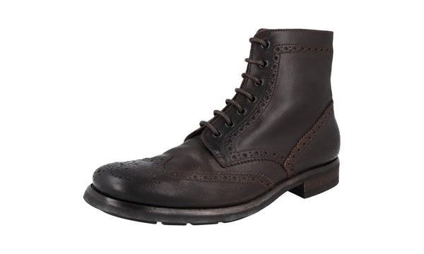 Prada Men's 2TE008 3P2 F0003 Full Brogue Leather Half-Boot