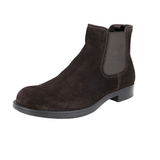 Prada Men's Brown welt-sewn Leather Half-Boot 2TE082