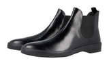 Prada Men's Black Brushed Spazzolato Leather Half-Boot 2TE092