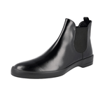 Prada Men's Black Brushed Spazzolato Leather Half-Boot 2TE092