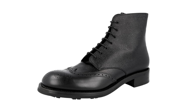 Prada Men's 2TE103 3H6W F0002 welt-sewn Leather Half-Boot
