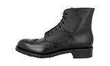 Prada Men's Black welt-sewn Leather Booties Welt Sewn Half-Boot 2TE103