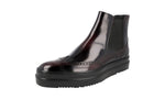 Prada Men's 2TE127 P39 F0397 Full Brogue Leather Half-Boot