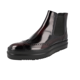 Prada Men's Brown Full Brogue Leather Brogue Half-Boot 2TE127