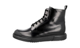 Prada Men's Black Brushed Spazzolato Leather Half-Boot 2TE129