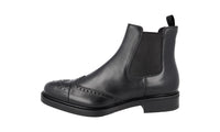 Prada Men's Black welt-sewn Leather Half-Boot 2TE130